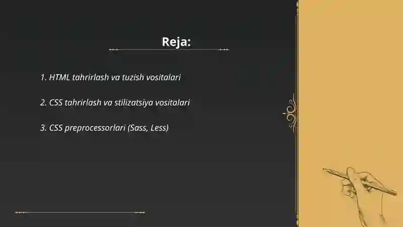 HTML tahrirlash va tuzish vositalari 2