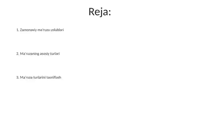 Ma’ruza turlari va uning tasnifi 2
