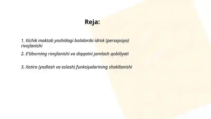 Kichik maktab yoshidagi bolalarda kognitiv jarayonlar rivoji 2