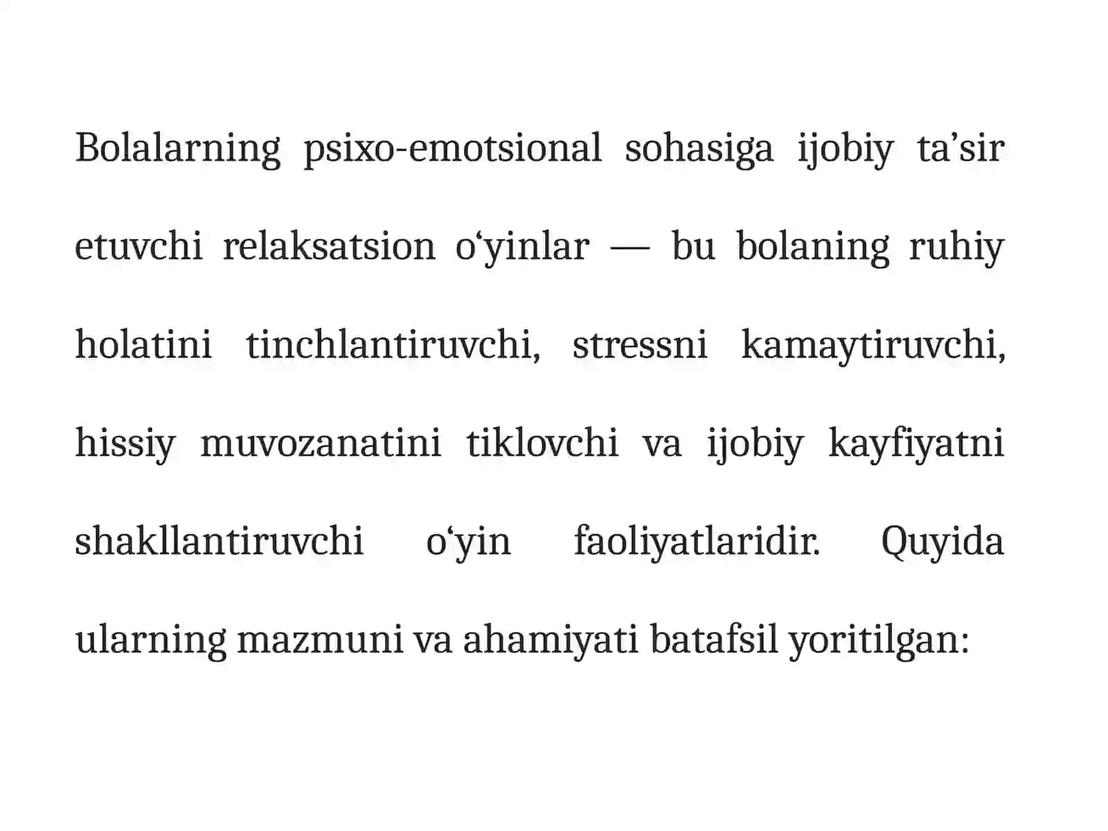 Relaksatsion o‘yinlar 2