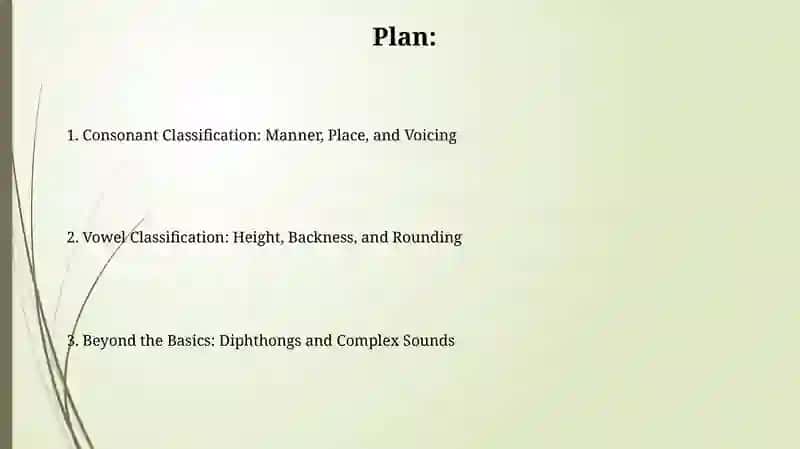 Classification of Consonants and Vowels 2