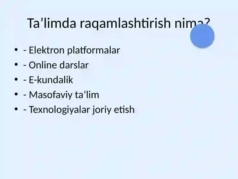Raqamli ta’limga o‘tish islohoti 2