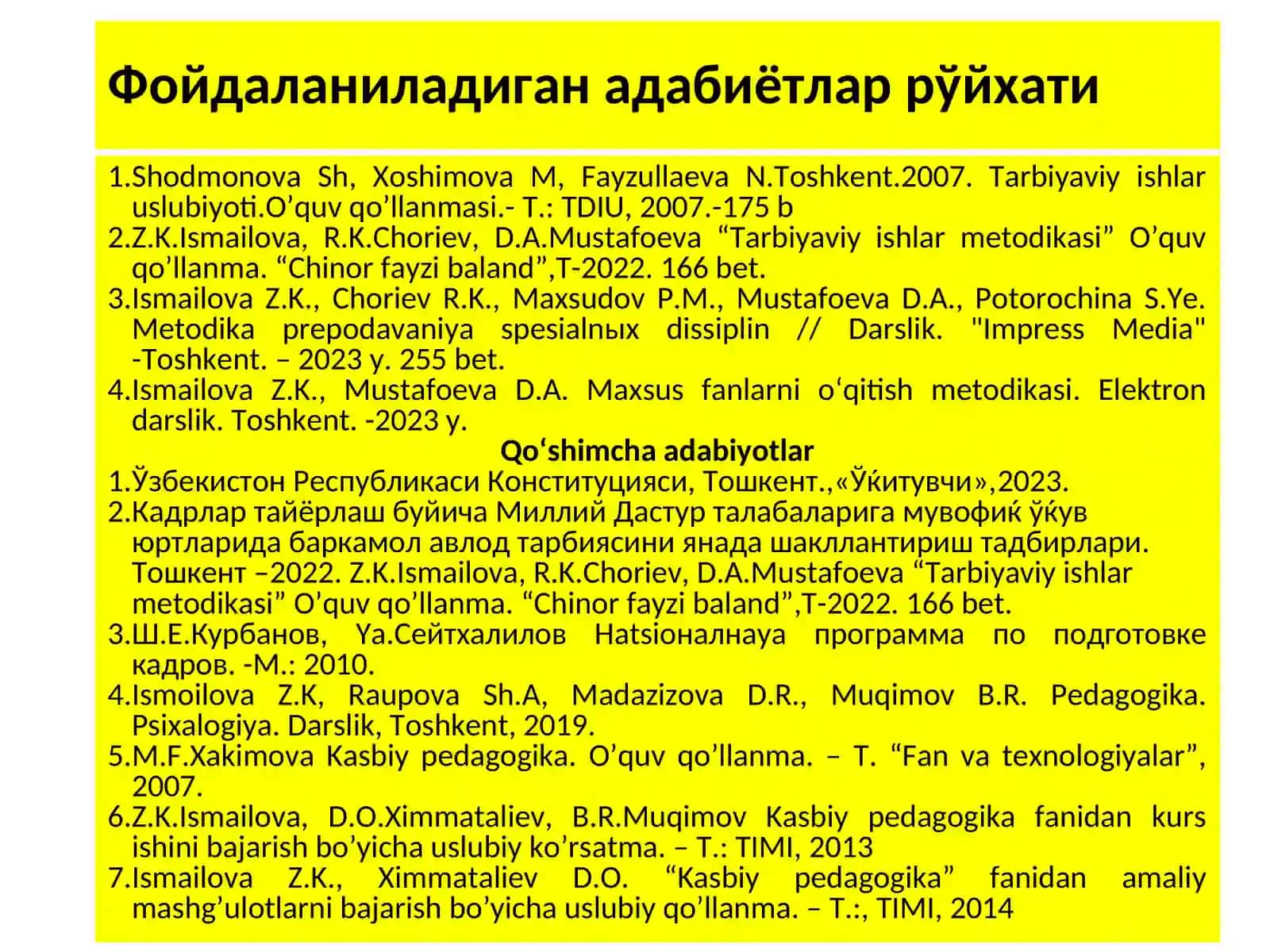Tarbiyaviy ishlar metodikasi 2