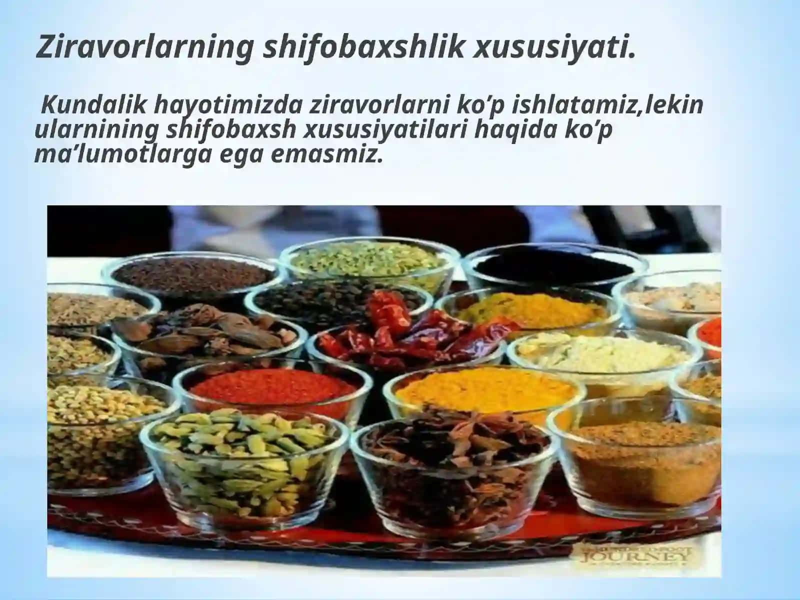 Ziravorlarning shifobaxshlik xususiyati 2