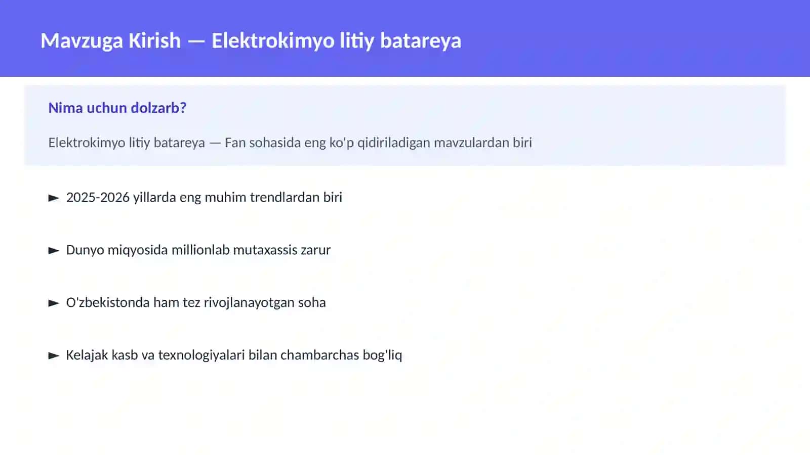 Elektrokimyo litiy batareya 2