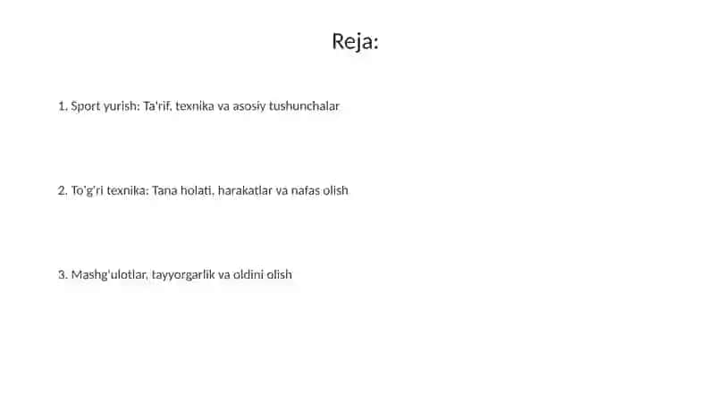 Sportchayurishtexnikasini oʻrganish 2