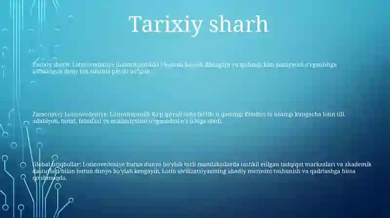 Zamonaviy Tillarda Lotinshunoslik 2