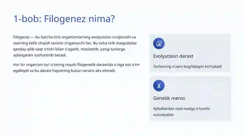Filogenez: Hayotning Evolyutsion Rivojlanishi 2