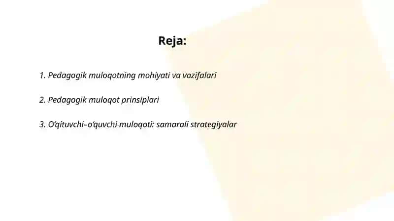 Pedagogik faoliyatda muloqot 2