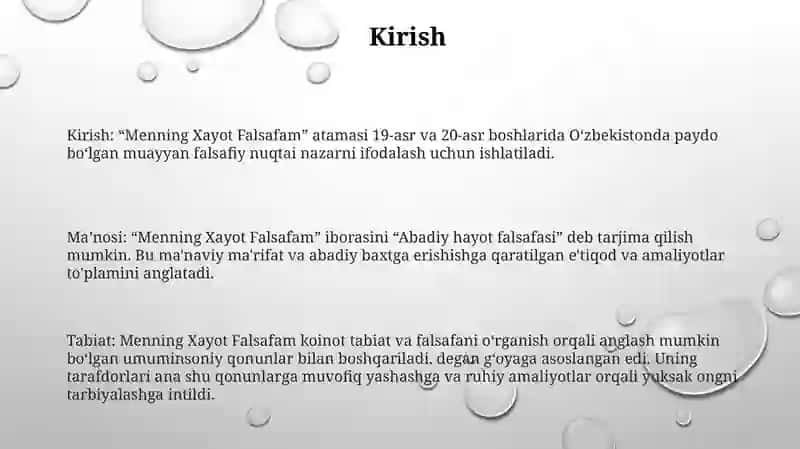Menning Xayot Falsafam 2