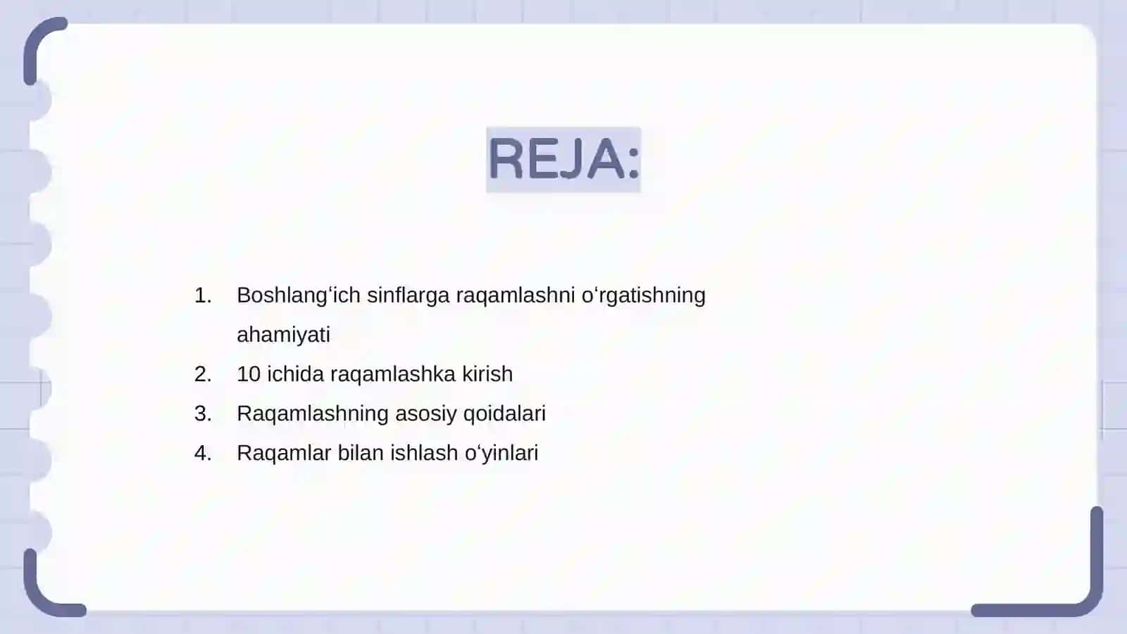 Boshlangʻich sinflarda 10 ichida raqamlashga oʻrgatish 2