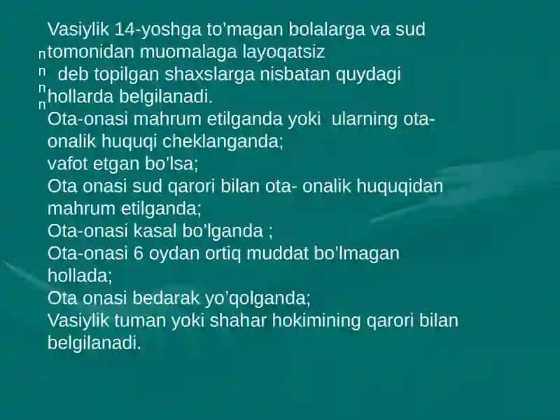 Vasiylik va homiylik 2