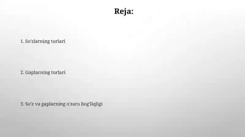 Soʻz gaplar, ularning turlari 2