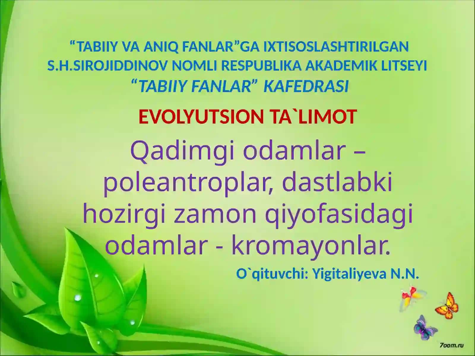 EVOLYUTSION TA`LIMOT34 2
