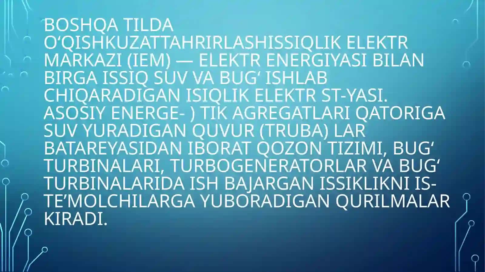Issiqlik elektr markazi 2