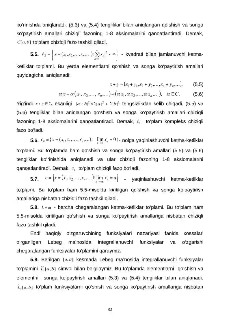 Chiziqli fazolar 2