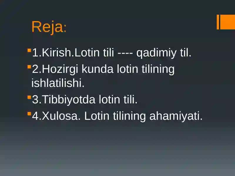 Zamonaviy tillarda lotinshunoslik 2