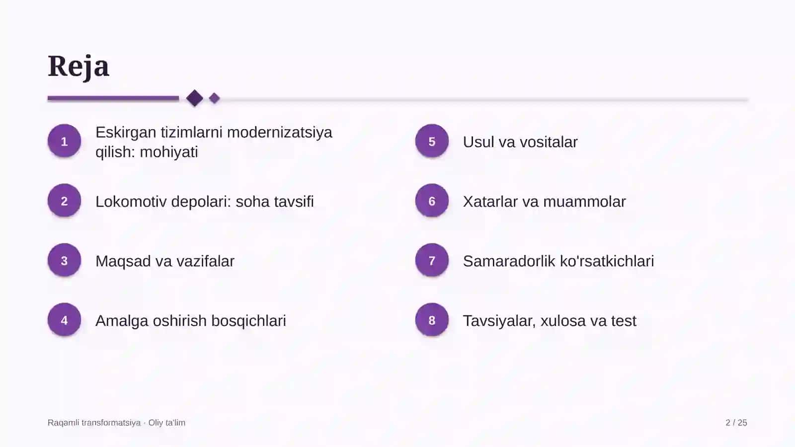 Lokomotiv depolarida eskirgan axborot tizimlarini modernizatsiya qilish 2