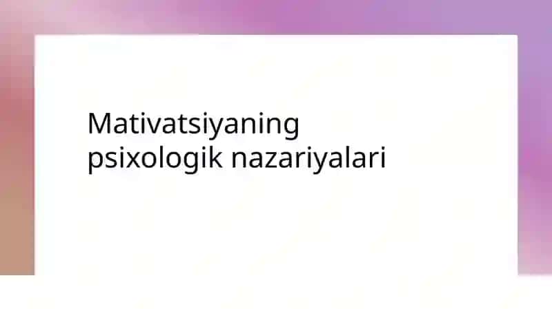 Umumiy psixologiya 2