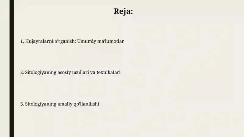 Sitologiya hujayra haqidagi fan 2