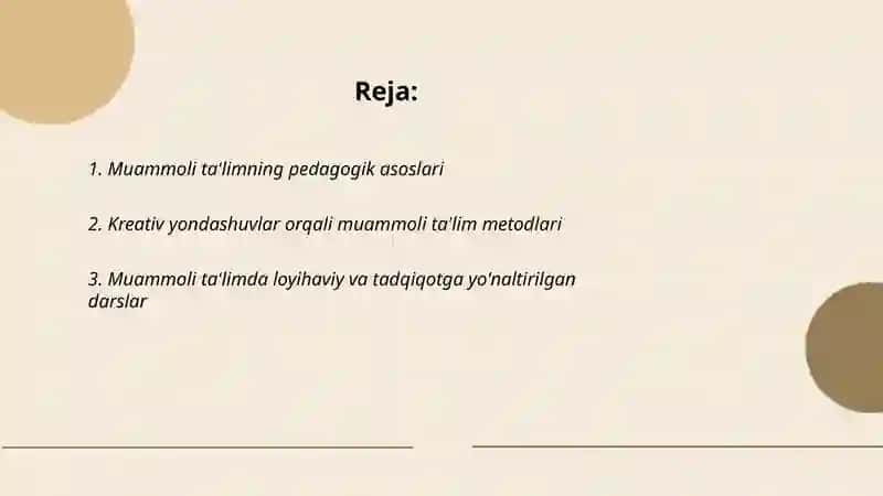 Muammoli ta'lim va kreativ yondashuvlar 2
