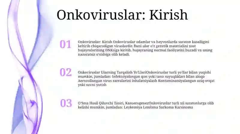 Onkoviruslar Ularning Tarqalish Yo'Llari 2