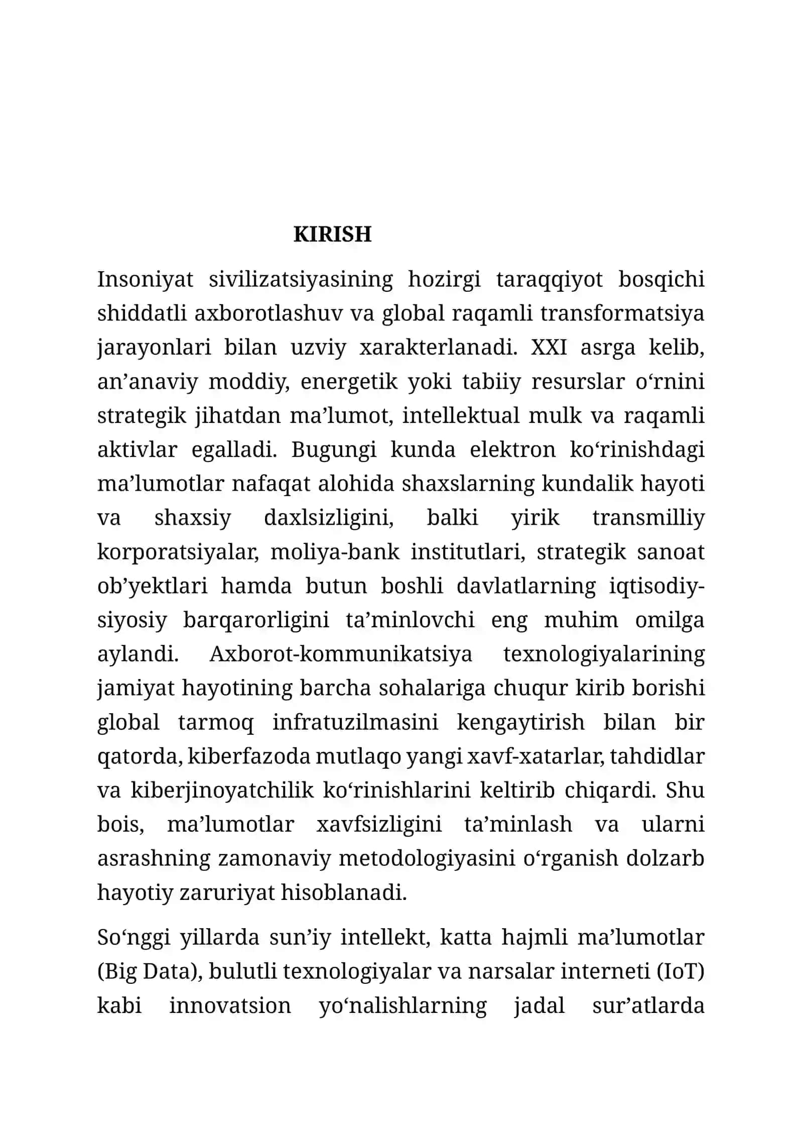 Maʼlumotlar xavfsizligi va himoya usullari 2