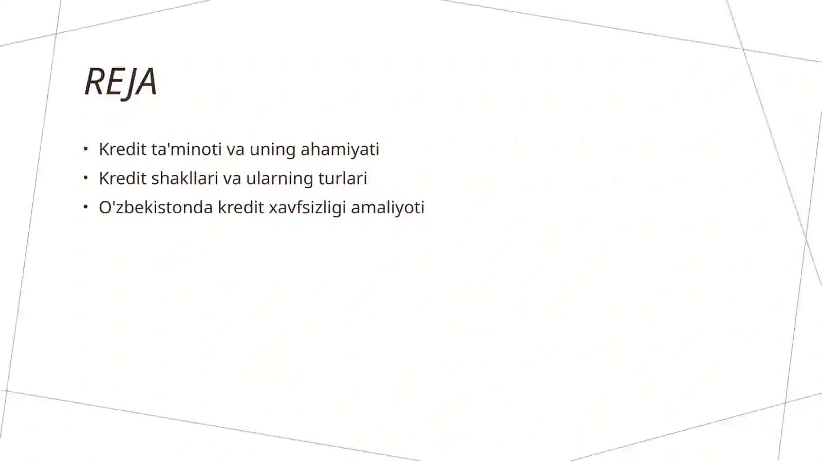 Kredit ta'minoti va uning shakllaridan foydalanish 2