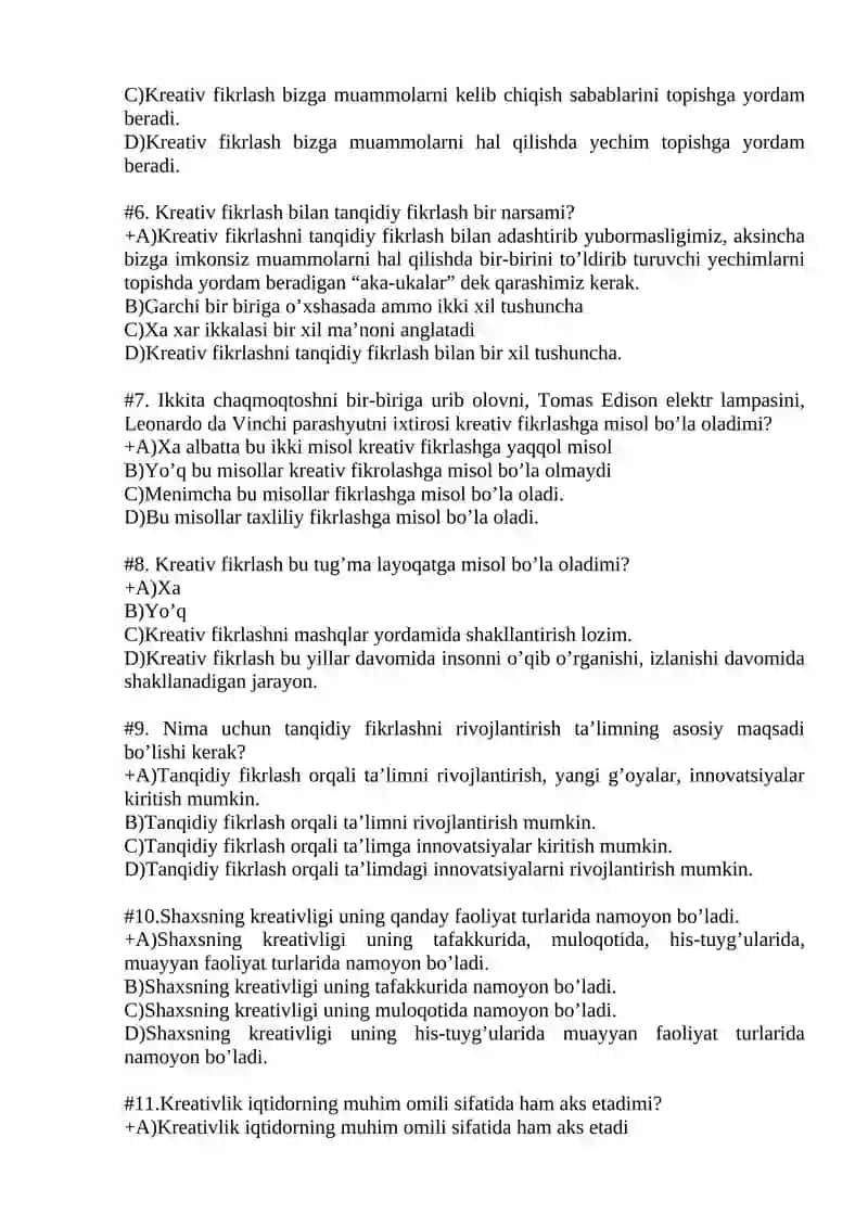 Kreativ fikrlash 2