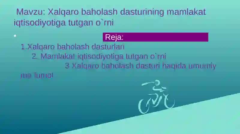 Xalqaro baholash fanidan taqdimoti 2