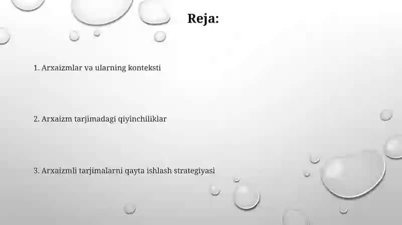 Arxaizm Tarjimadagi Muammolar 2