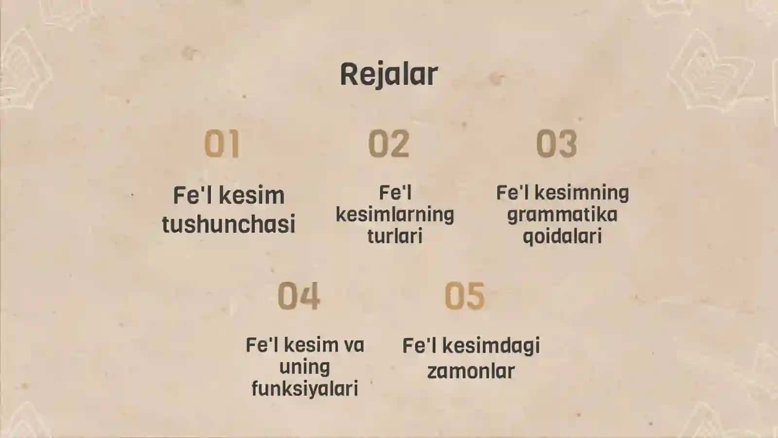 Fe'l kesim va uning xususiyatlari 2