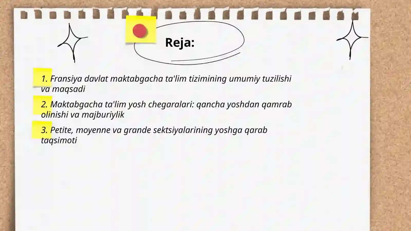 Fransiya davlati maktabgacha ta'lim tizimi 2