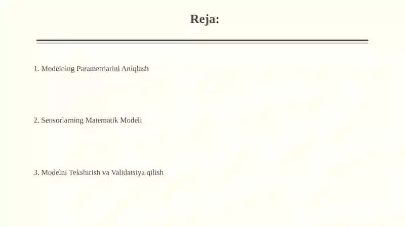 Datchiklarning matematik va matematik modelini tuzish 2