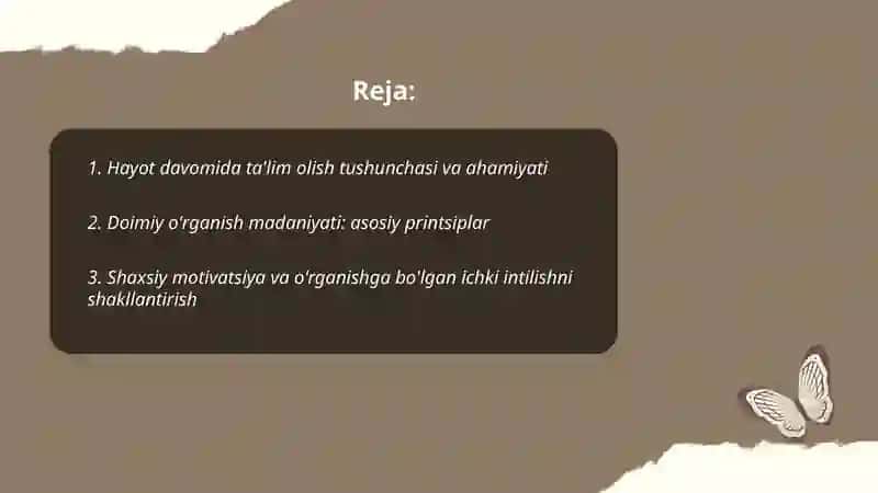 Hayot davomida ta'lim olish madaniyatini shakllantirish 2