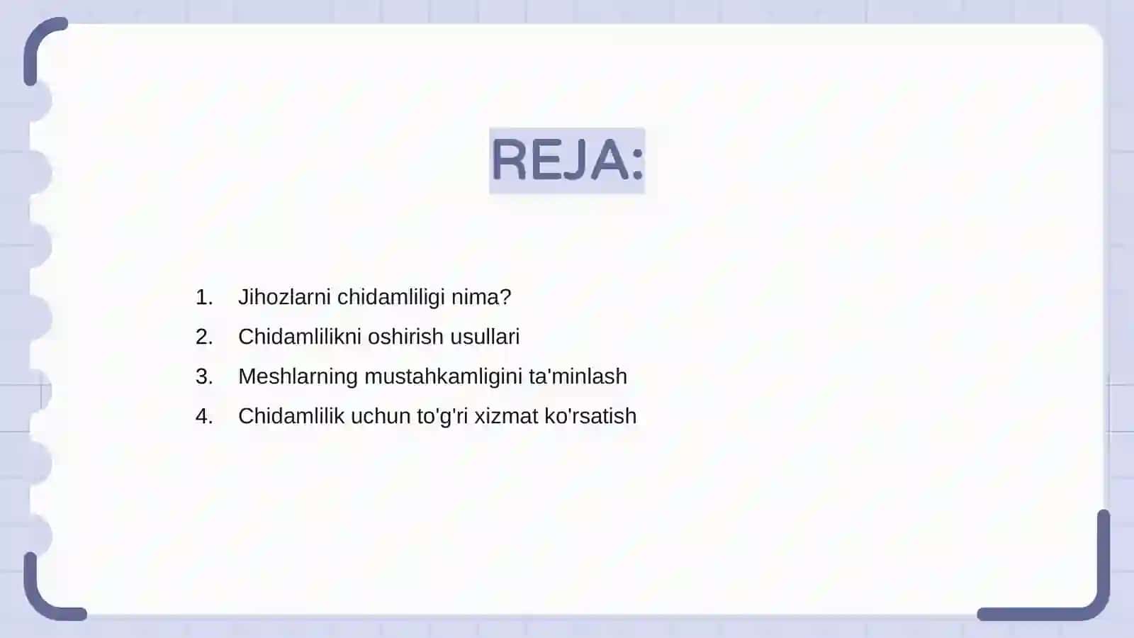 Jihozlarni chidamliligi, ularni kuchaytirish yõlari 2