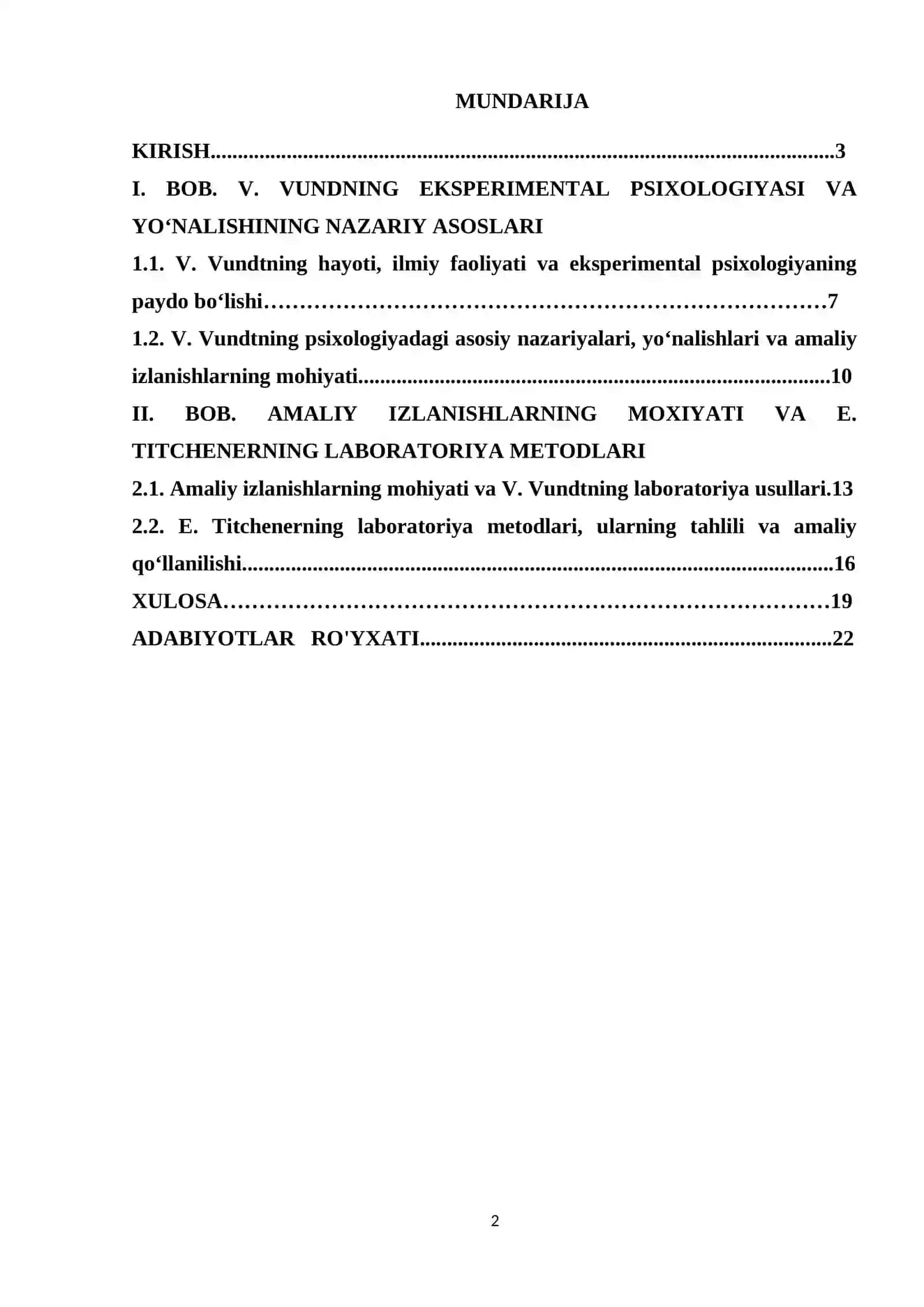 V.Vuntning ekspremental psixologiya va yo'nalishiga doir 2