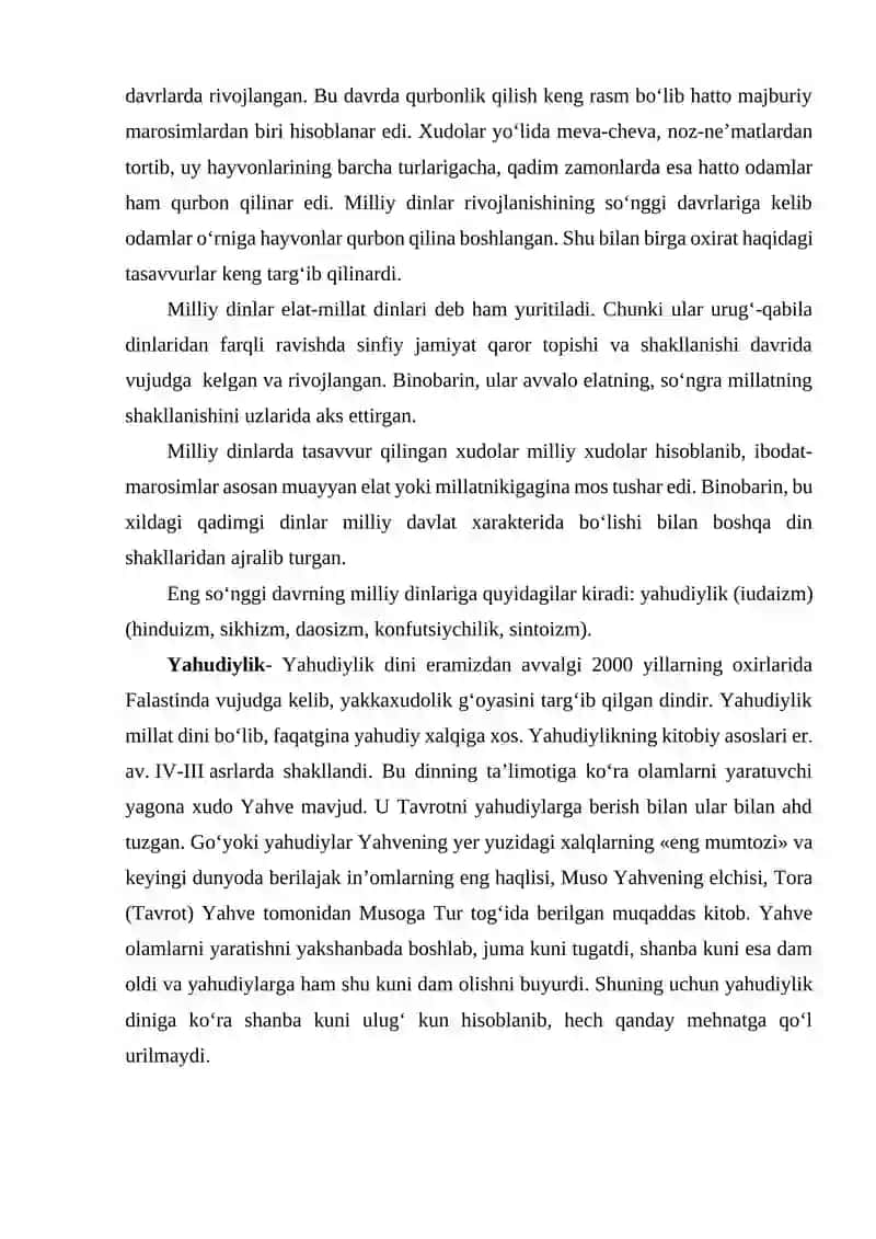 Yahudiylik dinining yuzaga kelishi 2