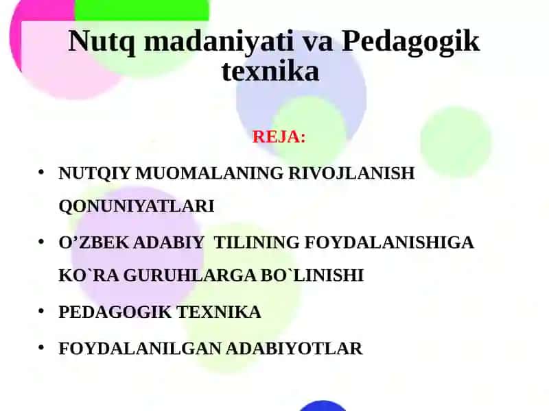 Nutqmadaniyati va Pedagogik texnika 2