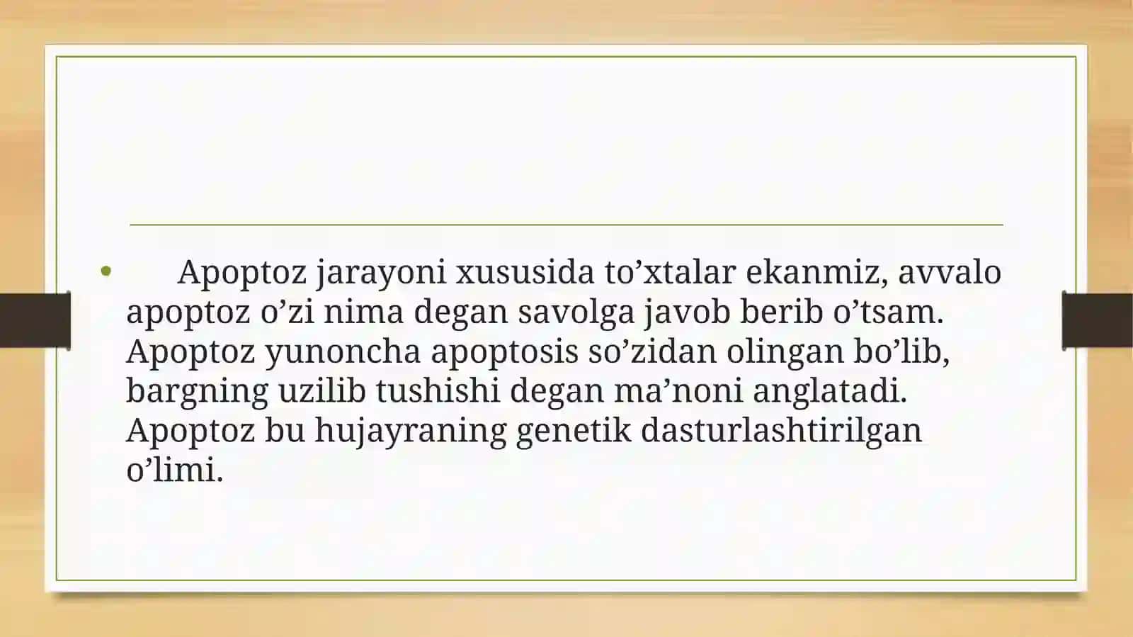 Apoptoz haqida 2