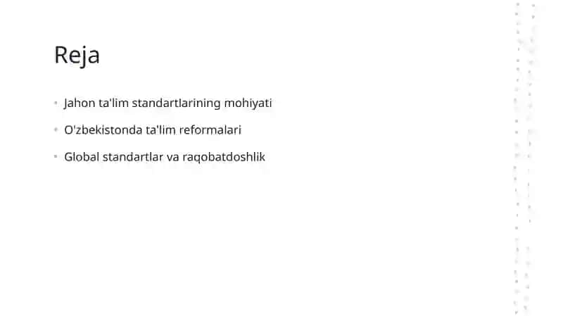 O'zbekiston ta'lim tizimida jahon ta'lim standartlaridan foydalanish 2