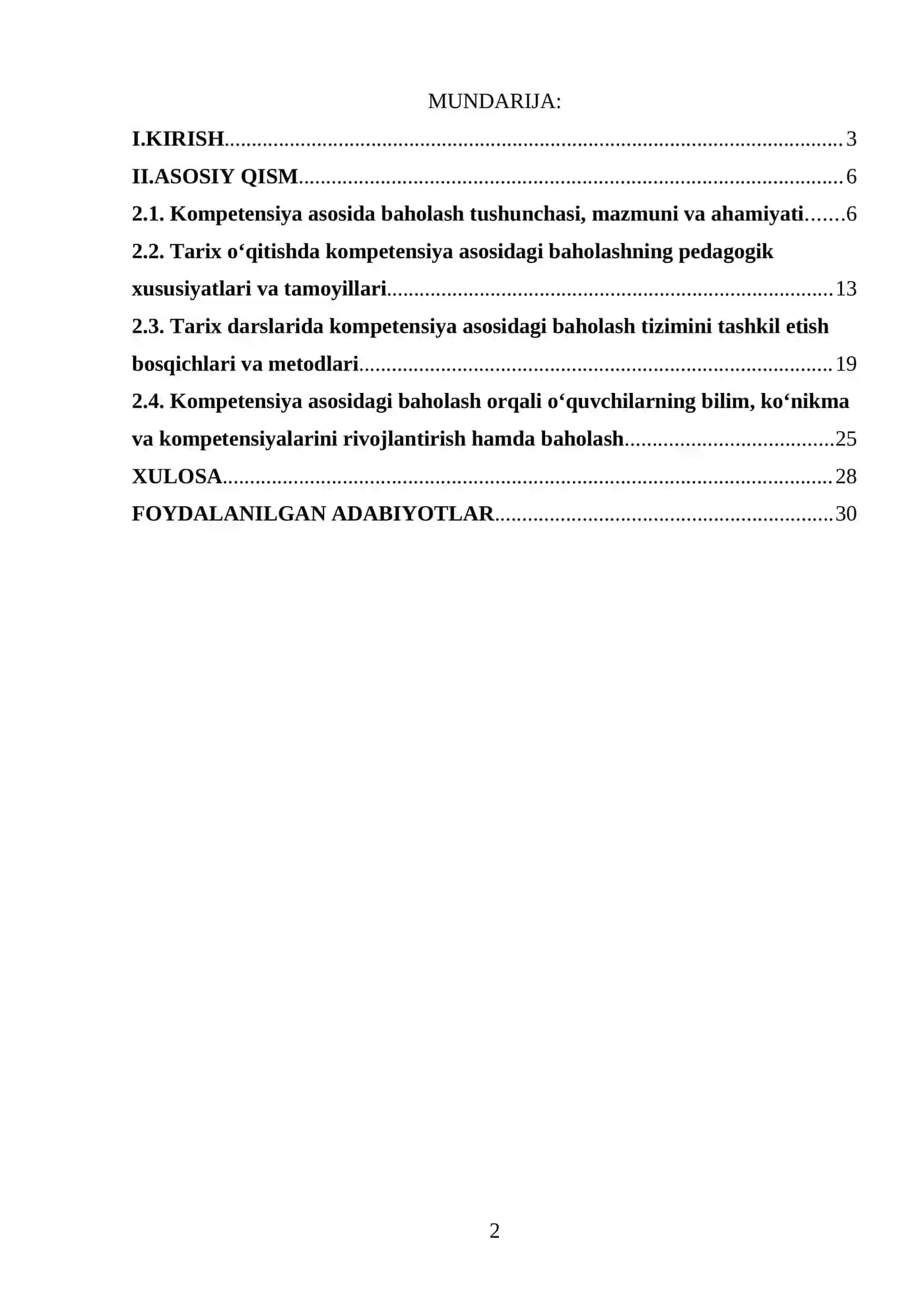Tarix oʻqitishda kompetensiya asosida baholash tizimini ishlab chiqarish 2