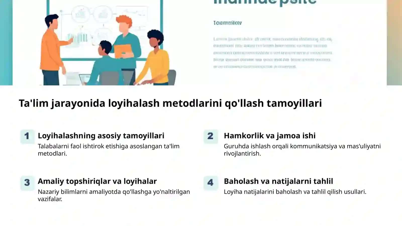 Loyihalash texnologiyalari: ta'limni yangilash 2