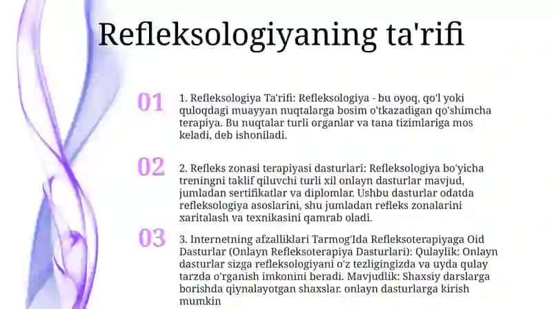 Refleksoterapiyaga Oid Dasturlar 2
