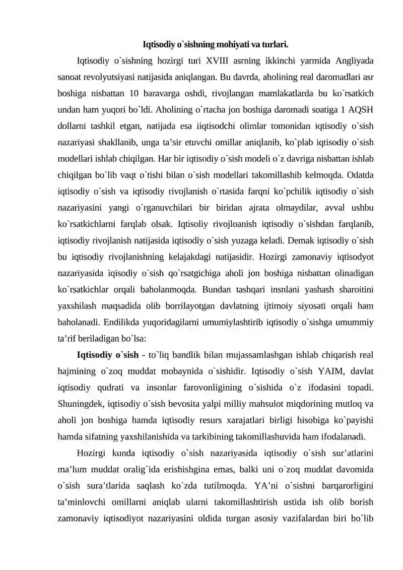 IQTISODIY O'SISH OMILLARI VA TIPLARI 2