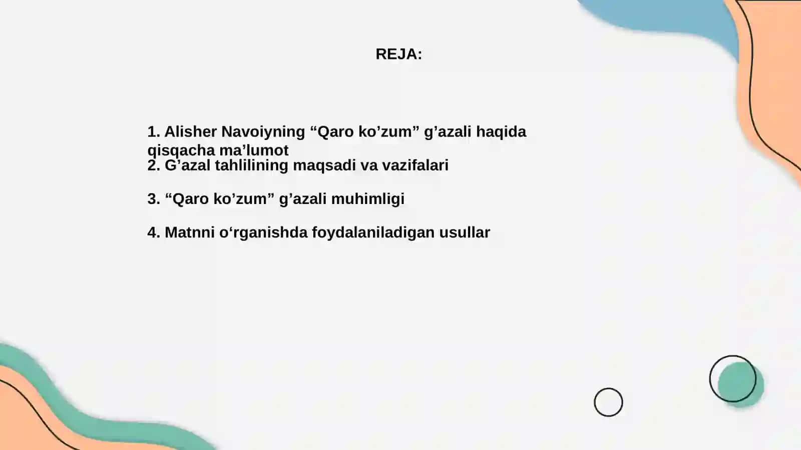 Alisher Navoiyning “Qaro ko’zum” g’azali tahlili 2