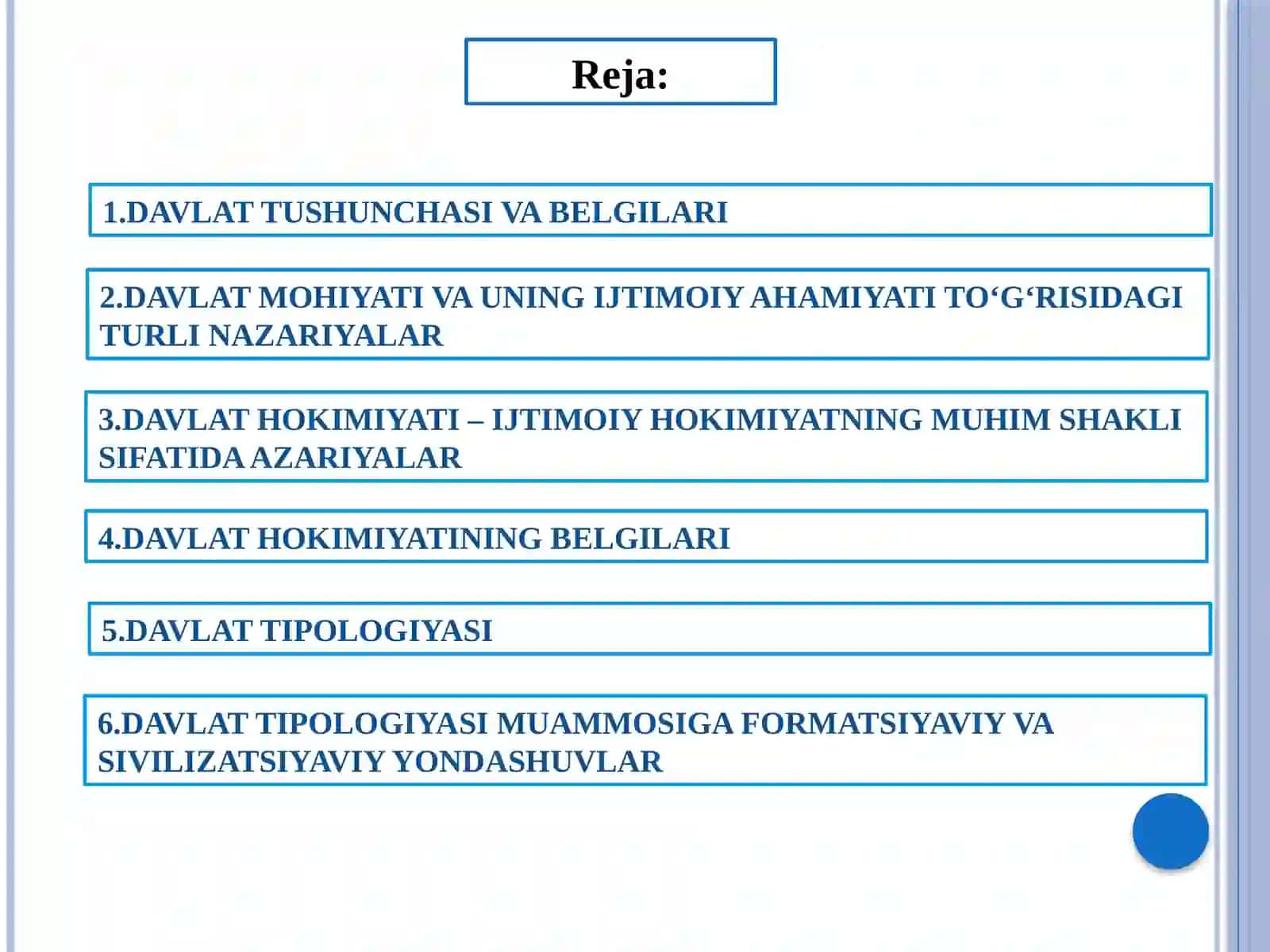 Davlat Tushunchasi,Belgilari,MohiyatiVaTiplari 2