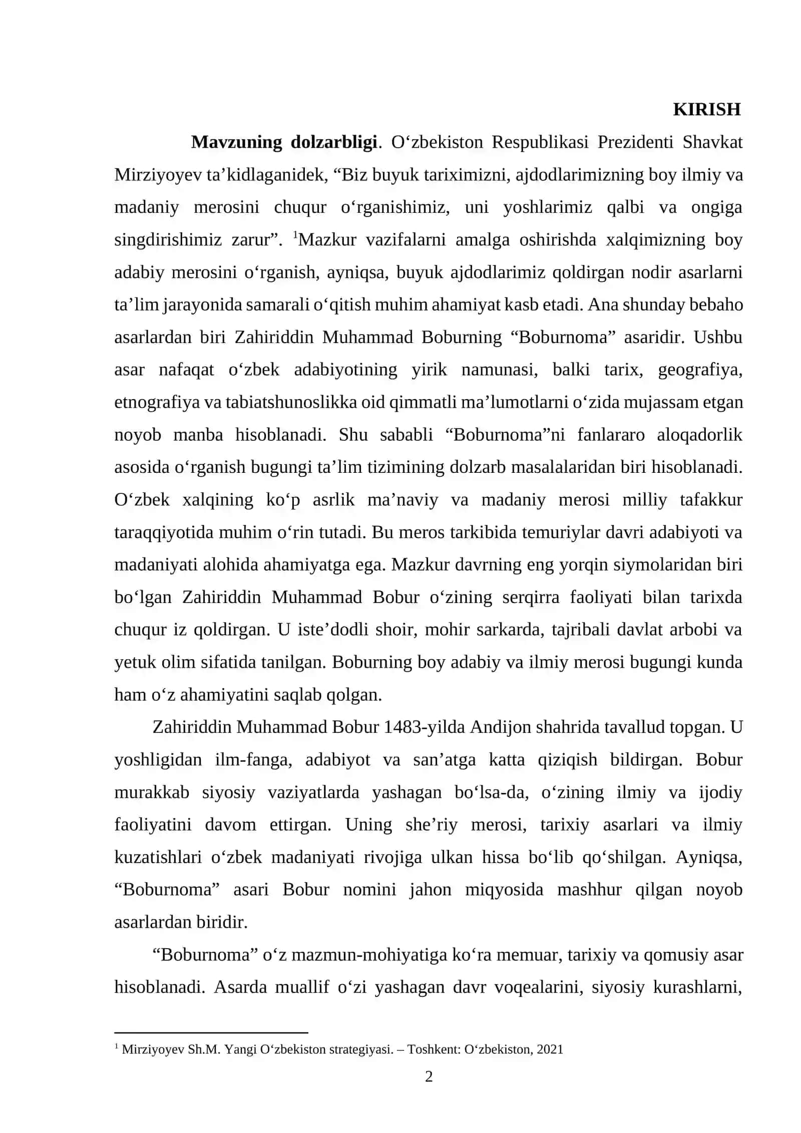 Boburnoma asarini o'rganishda fanlararo aloqadan foydalanish 2