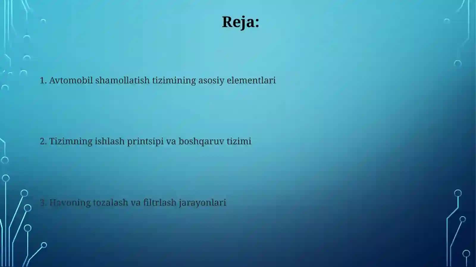 Avtomobil ventilyasiya tizimi 2