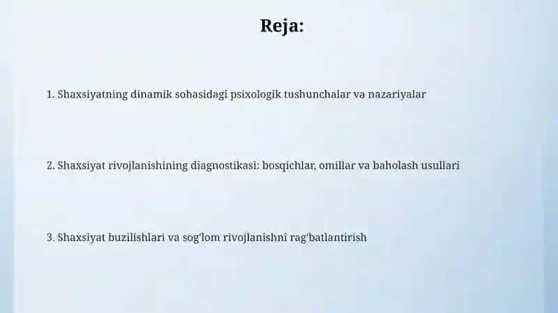 Shaxs dinamik sohasining psixologik konsepsiyalari 2
